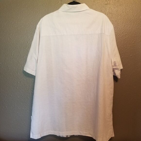 Cubavera XLT Shirt Button Front Linen Cotton Blend Blue Gray Striped Beach - Picture 7 of 8